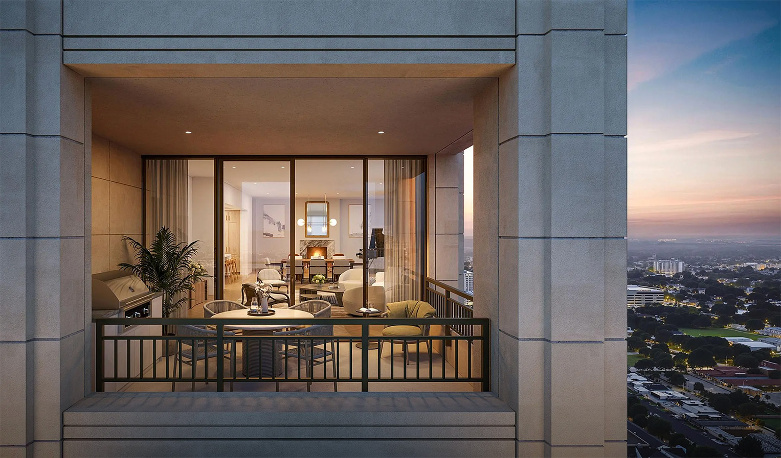 Private terrace overlooking the city