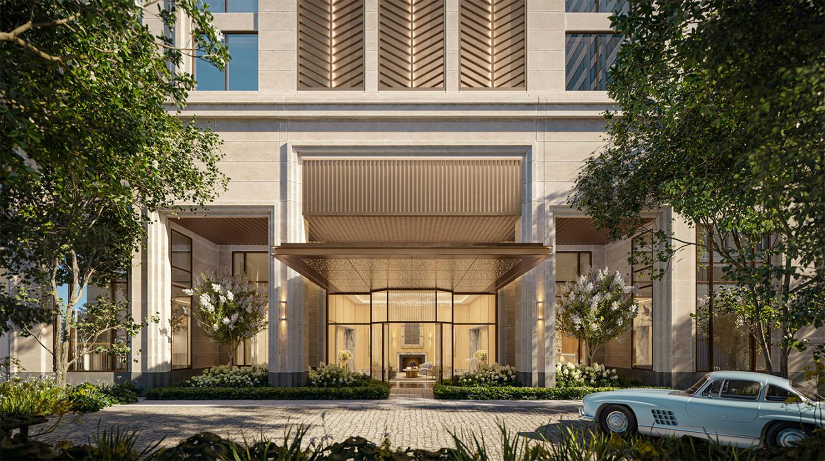 Grand porte cochère and arrival entrance
